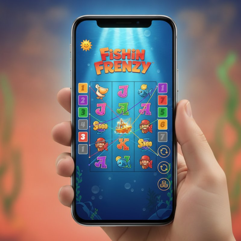 Fishin Frenzy slot by Real Time Gaming displayed on a mobile device