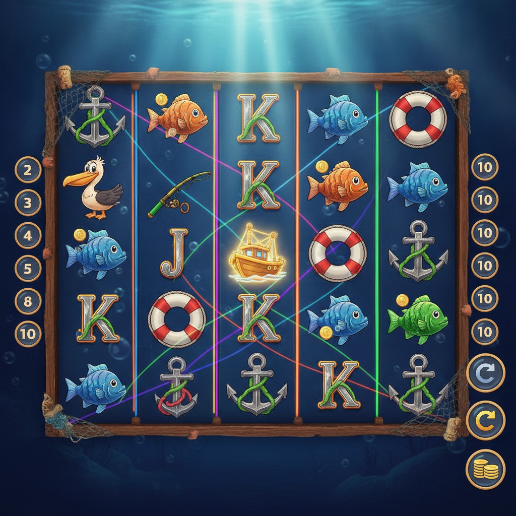 Fishin' Frenzy reel grid close-up